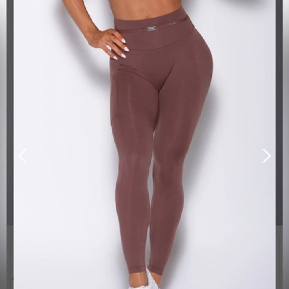 Bombshell Sportswear barbell brown leggings sz XL fit more like M/L